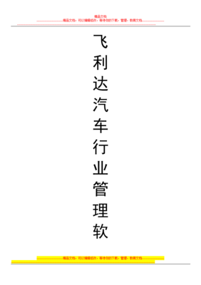 飞利达汽车b行业管理软件介绍.doc